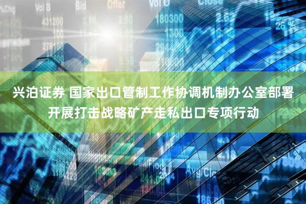 兴泊证券 国家出口管制工作协调机制办公室部署开展打击战略矿产走私出口专项行动
