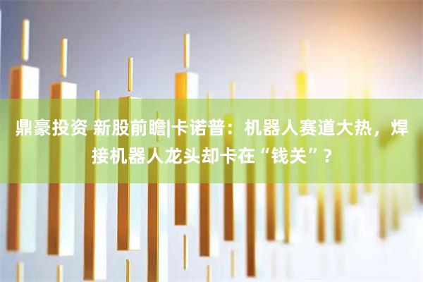 鼎豪投资 新股前瞻|卡诺普：机器人赛道大热，焊接机器人龙头却卡在“钱关”？